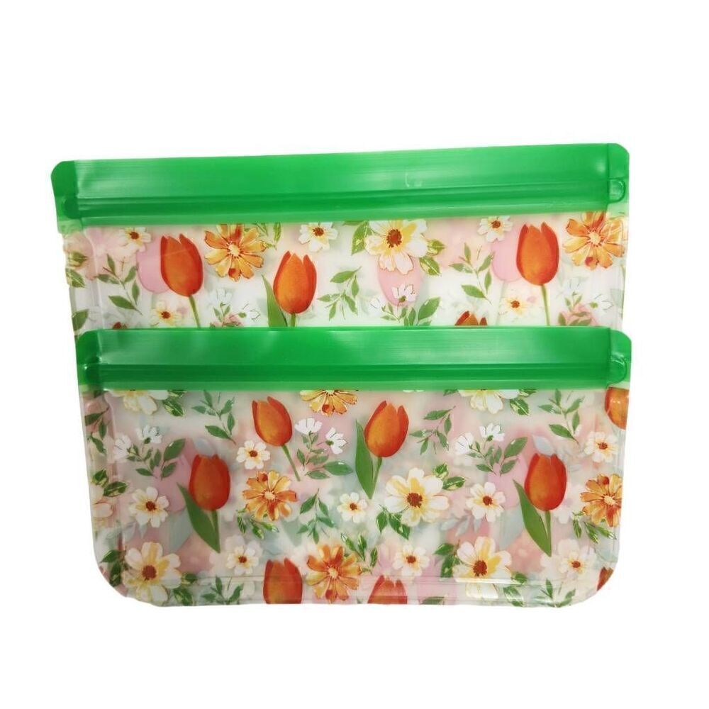 Floral silicone bag set water proof leak proof beach event clear bag